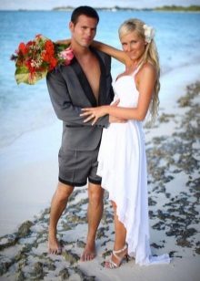 Asymmetrical T-shirt Wedding Dress