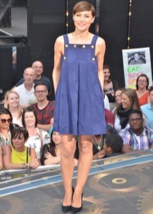 Blå kort kjole-sundress