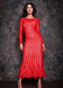 Crochet Midi Woolen Dress