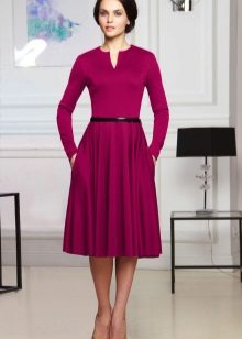 Raspberry wool dress