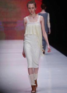 Woolen T-shirt dress knitted