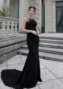 Crepe de Chine evening mermaid dress