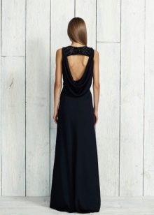 Black dress with an open back, long