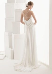White dress with an open back on the straps