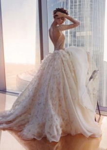 A fluffy dress with an open back