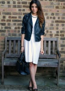 Leather jacket for a dress in the style of the 60s