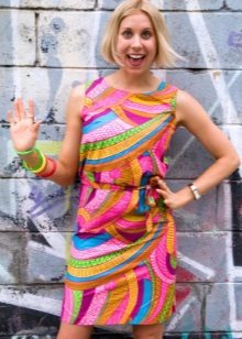Colorful dress in the style of the 60s
