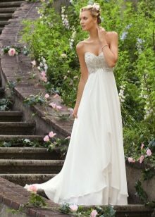 Empire style dress with bodice decor