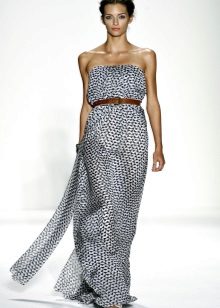 Empire style evening dress with print