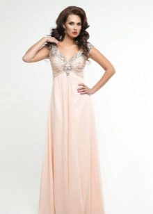 Empire style long dress with straps