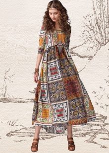 Dress in the style of ethno-boho a-line