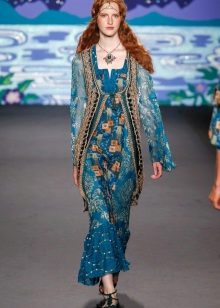 Boho style long dress with print