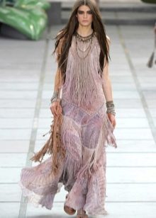 Long fringed boho dress