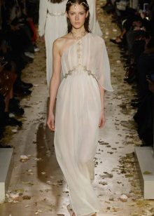 Greek style fitted flared dress