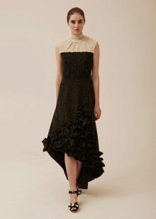 Knitted high-low winter dress