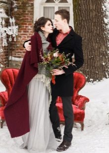 Winter dress wedding gray