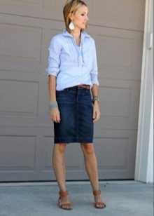 denim pencil skirt for hot weather