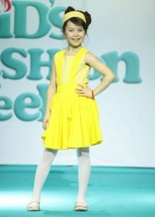 Yellow dress for girls 6-8 years old