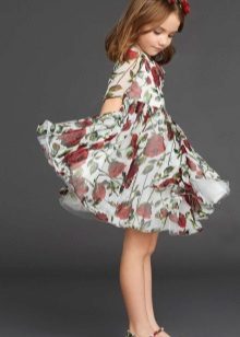 Summer dress for girls with chiffon print