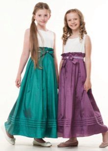 Elegant dress for the girl on the floor