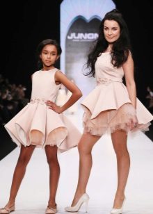 Elegant fluffy mini dress for a girl