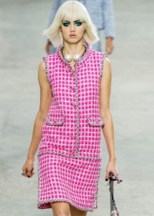 pink tweed dress