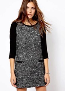 tweed combination dress