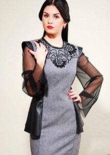 chiffon tweed dress