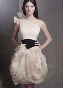 one shoulder organza dress