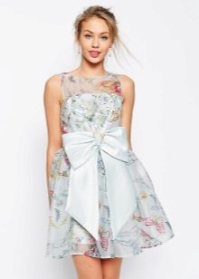 organza dress with bow