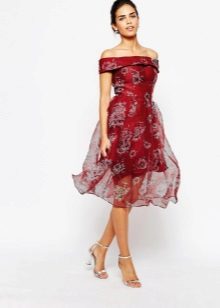 off shoulder organza dress
