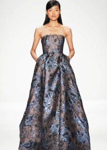 brocade floor dress