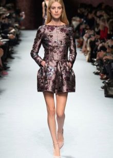 brown brocade dress