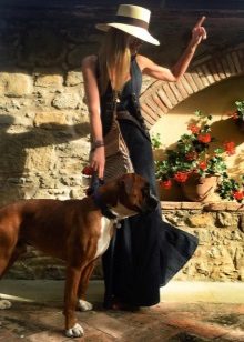 hat to denim long dress