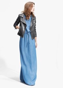 Jacket for a denim long dress