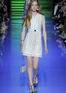 White lace dress with jewelry