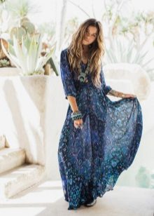 Bracelet for a blue dress on the floor