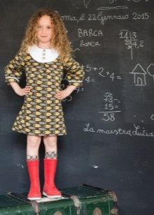 School dress for girls with a pattern