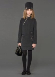 Knitted straight dress for a girl