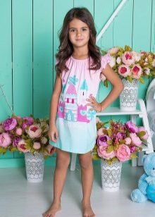 Knitted dress for the girl short summer