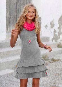 Knitted teenage dress for a girl