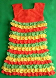 Elegant dress for girls 4-5 years old crocheted