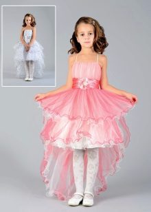 Short Front Long Back Graduation Pink Kindergarten Dress