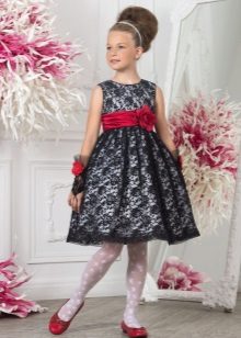 Black lace prom dress in kindergarten