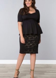 Black pencil skirt for full