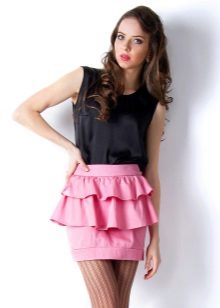 pink flounce miniskirt
