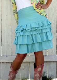 turquoise skirt with frill