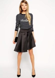 Asymmetrical leather skirt