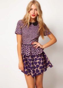 Asymmetric skirt in bright colors