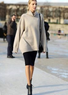 Black pencil skirt for thin girls